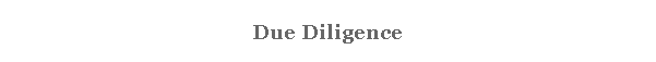 Due Diligence